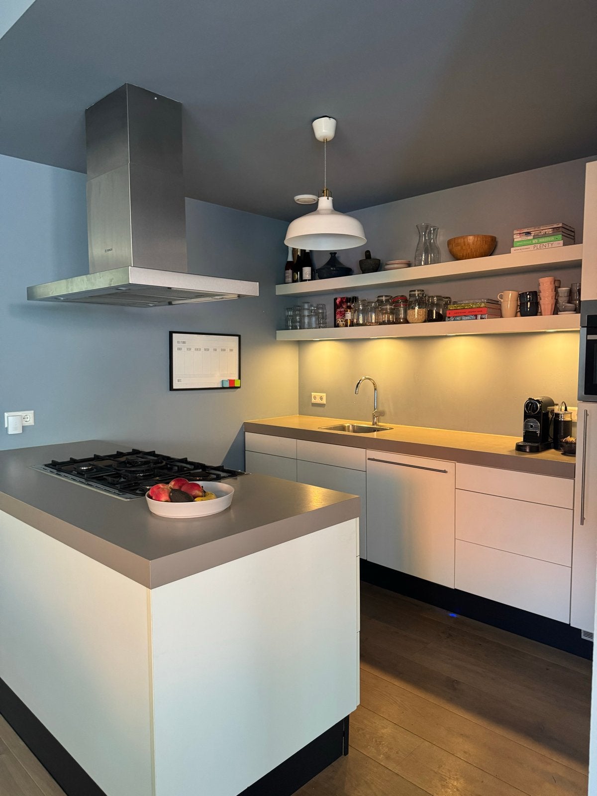 Complete keuken met schiereiland en bijkeuken uit 2014, Ophalen, Gebruikt, Overige materialen, Wit