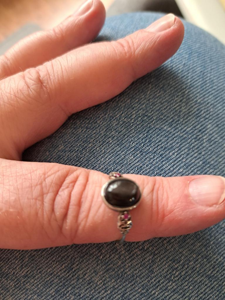 Hypersteen echt zilver in maat verstelbaar ring, Sieraden, Tassen en Uiterlijk, Ringen, Ophalen of Verzenden, Zilver, Zilver, Dame