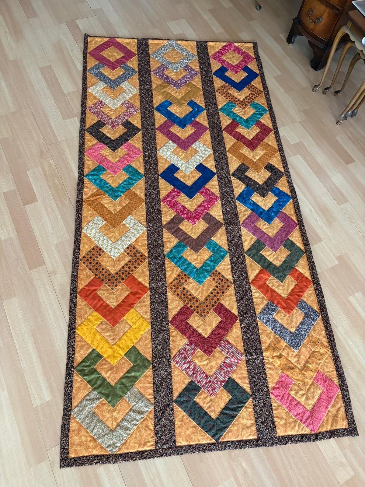 Handgemaakte Quilt - 103 x 212 cm, Ophalen, 100 tot 150 cm, 200 cm of meer, Oranje