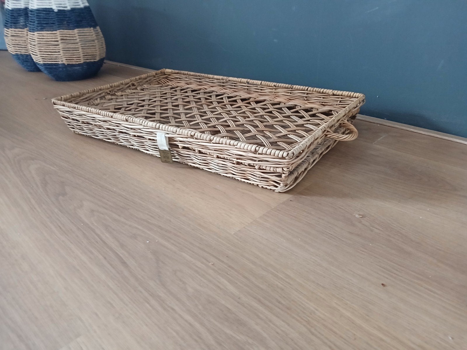 Mooi rieten dienblad Riviera  maison, Ophalen, Gebruikt, Gevlochten, Riet