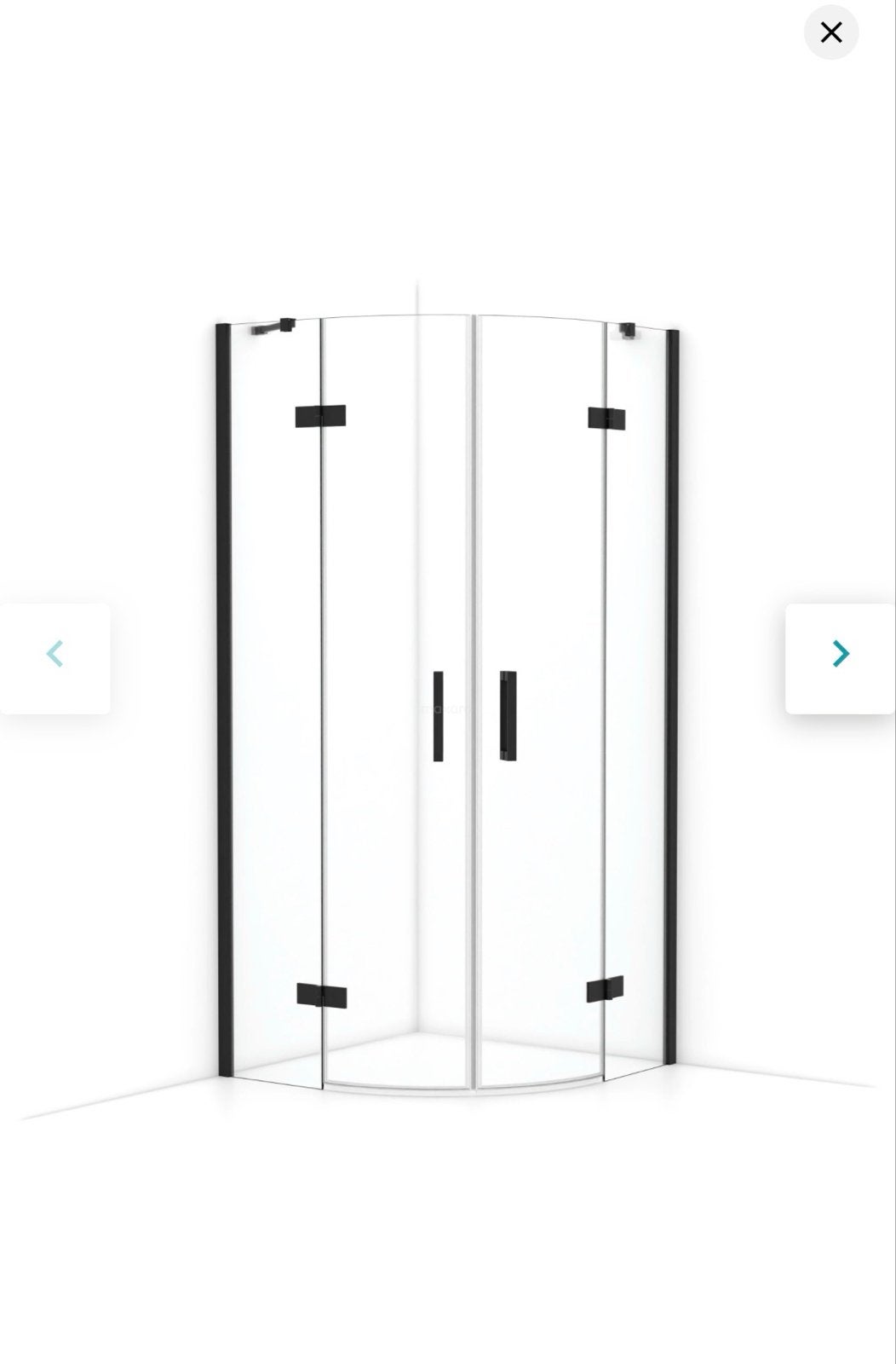 Nieuwe Diamond Douchecabine 90x90 cm Mat Zwart Kwartrond, Ophalen, Nieuw, Met douche