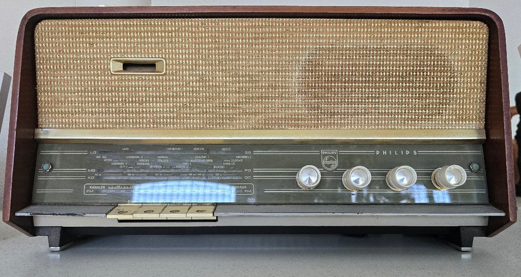 Antieke Philips buizenradio - Vintage radio, Ophalen