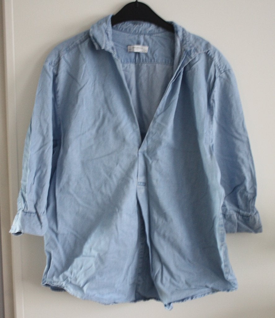 spijkerblouse  maat m, Ophalen of Verzenden, Gedragen, Maat 38/40 (M), Blauw