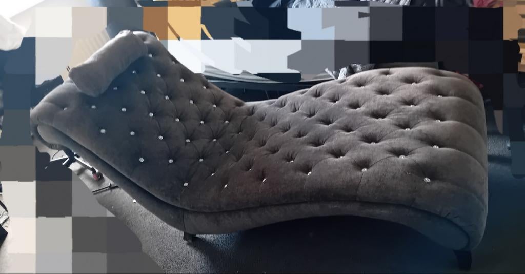 Loungebank donkergrijs met steentjes - Kuka, Huis en Inrichting, Banken | Sofa's en Chaises Longues, Gebruikt, Eenpersoons, Minder dan 150 cm