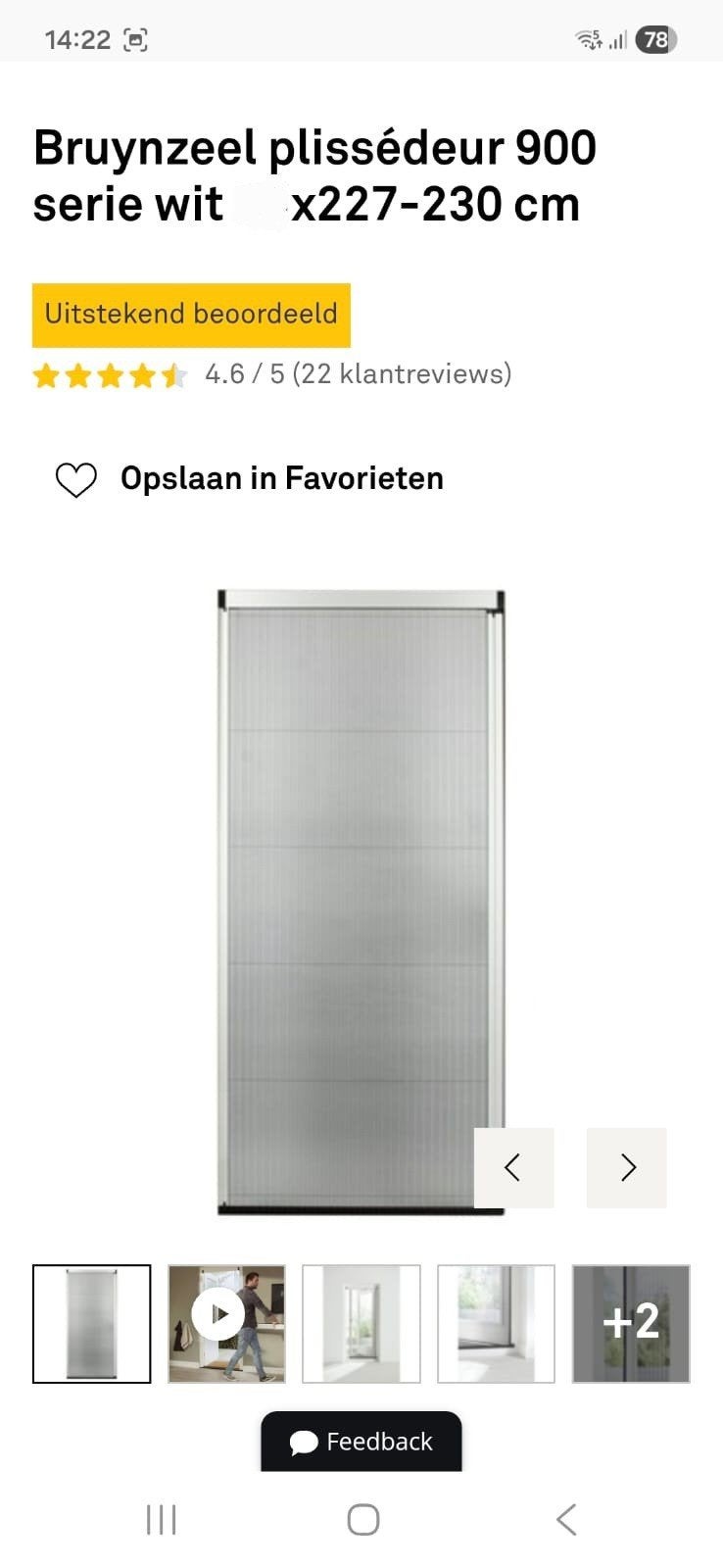 Bruynzeel hordeur, Gebruikt, 80 tot 100 cm, 215 cm of meer, Hordeur