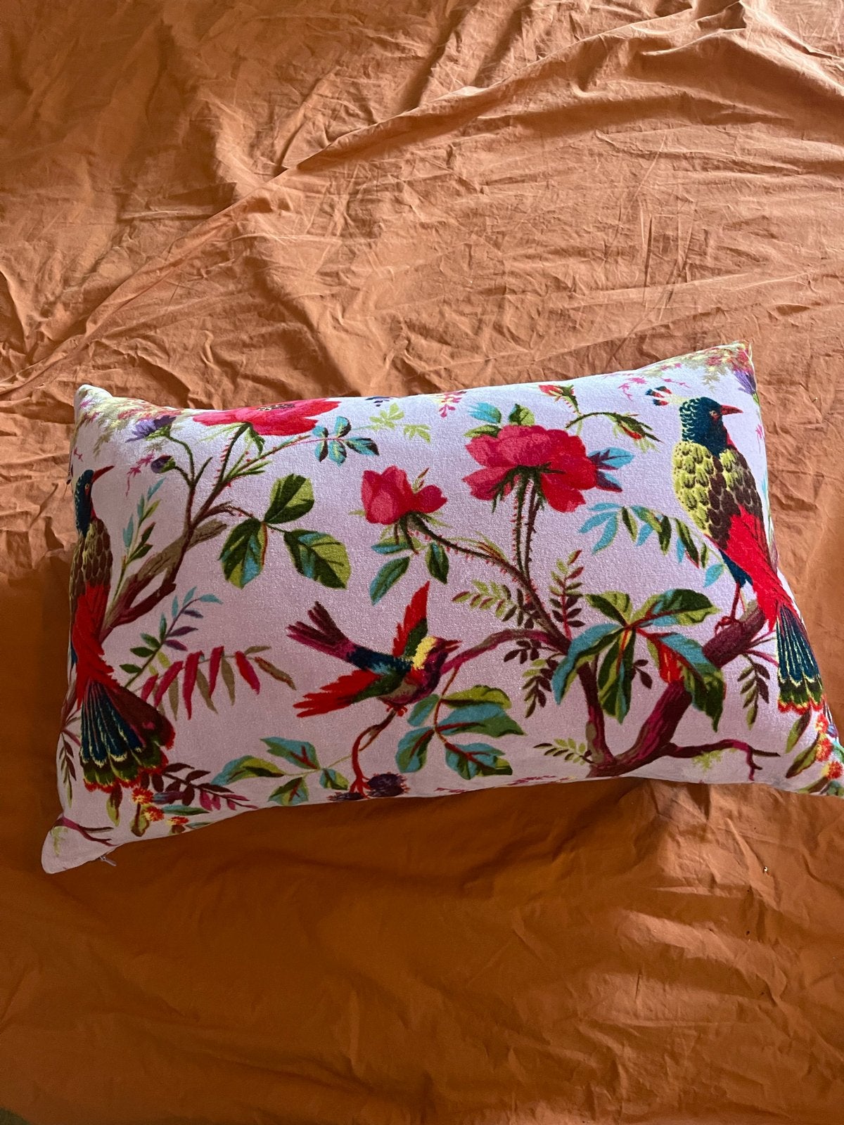 Imbarro Sierkussen met Bloemen en Vogels, Meerkleurig, Met print, Ophalen of Verzenden, Zo goed als nieuw