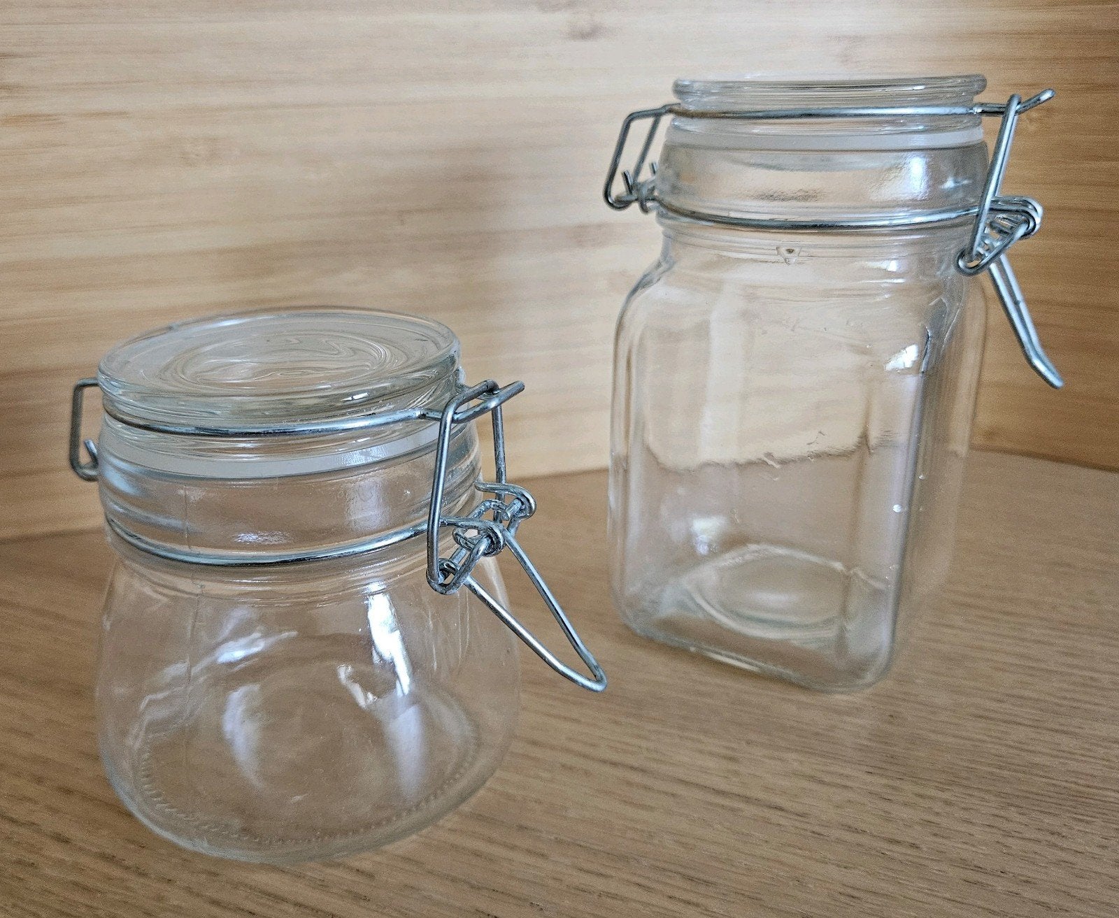 Klein glazen potje (rond of vierkant), Ophalen, Zo goed als nieuw, Glas, Pot, Bus of Blik