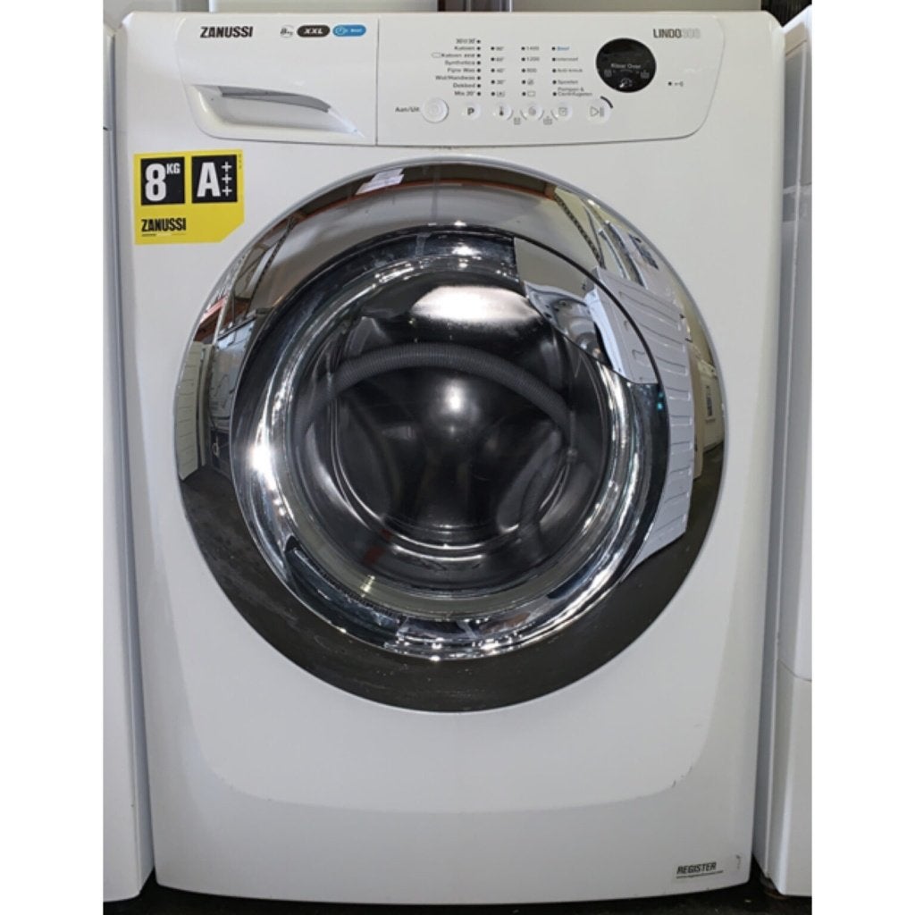 Wasmachine ZANUSSI LINDO300 8kg A+++ XXL -Trommel - RVS deur, Witgoed en Apparatuur, Ophalen, 1200 tot 1600 toeren, 8 tot 10 kg