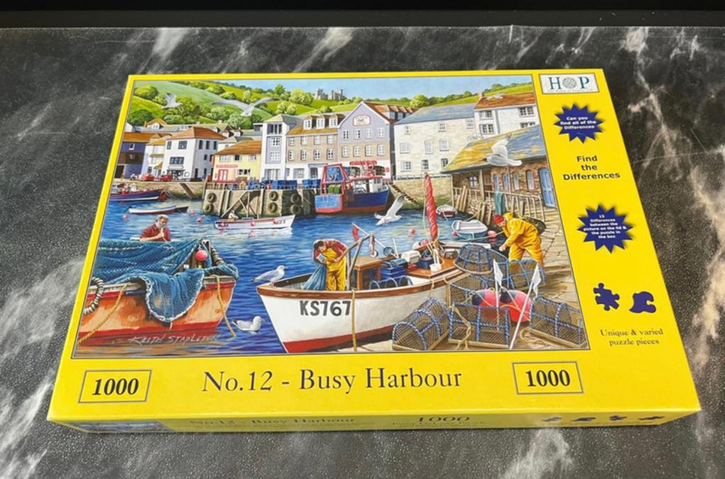 HOP puzzel 1000 stukjes Busy Harbour, Hobby en Vrije tijd, Denksport en Puzzels, Ophalen of Verzenden, 500 t/m 1500 stukjes, Zo goed als nieuw