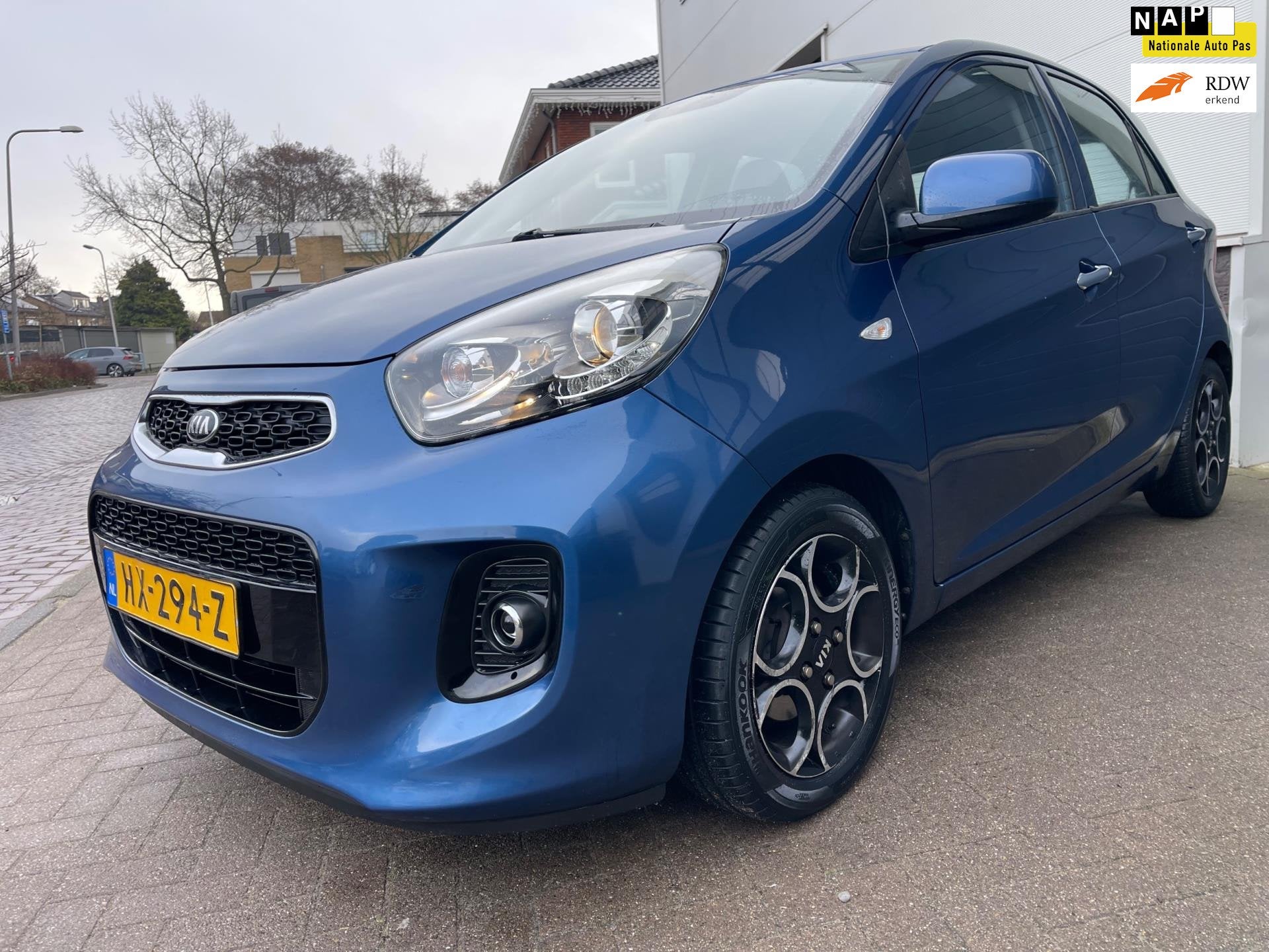 Kia Picanto 1.0 CVVT DynamicLine/Cruise-c/Climate-c/Dealer-o, Voorwielaandrijving, Euro 5, Gebruikt, Blauw