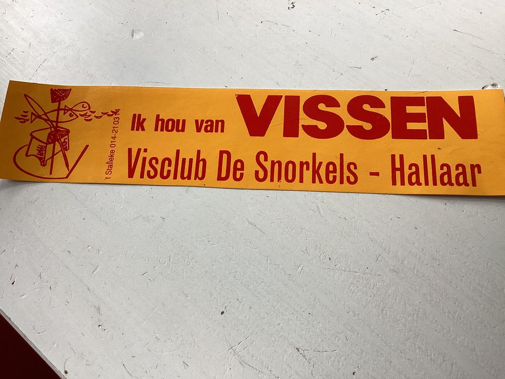 Sticker Visclub De Snorkels Hallaar, Verzenden, Zo goed als nieuw, Sport