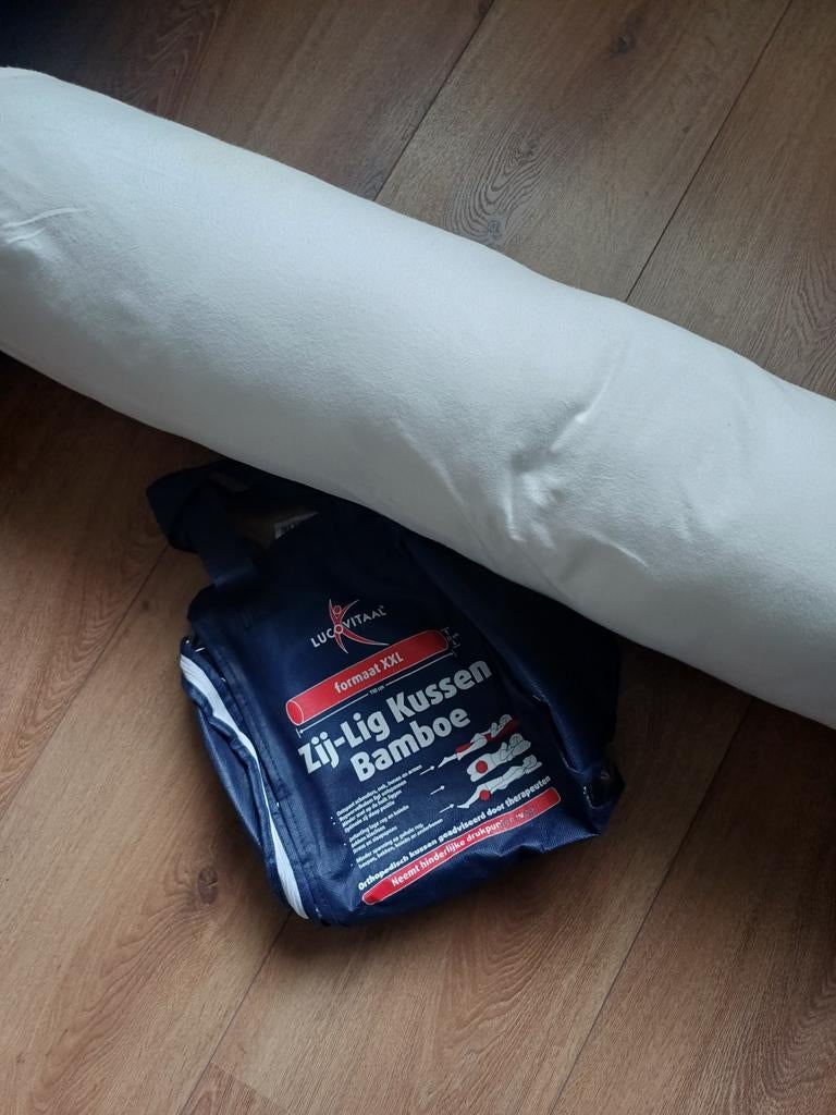 Lucovitaal Zij-Lig Kussen Bamboe XXL, Ophalen, Overige maten, Wit, Zo goed als nieuw