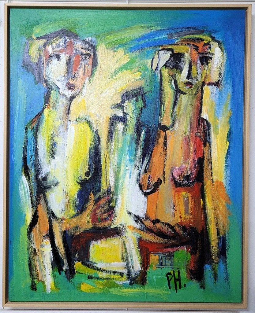 Peter HERMANS, Keuze, Ophalen, Ingelijst, Textiel, Figuren