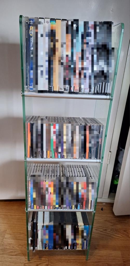 CD & DVD rek van glas en metaal, Huis en Inrichting, Woonaccessoires | Cd- en Dvd-rekken, Ophalen, Glas, Cd's of Dvd's