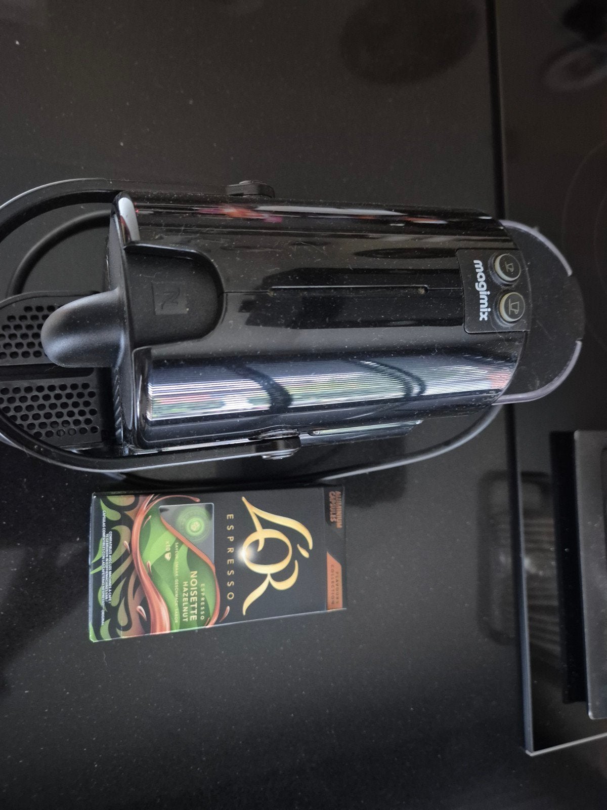 Nespresso Magimix Inissia Koffiemachine Zwart, Ophalen, Gebruikt, Espresso apparaat, 1 kopje
