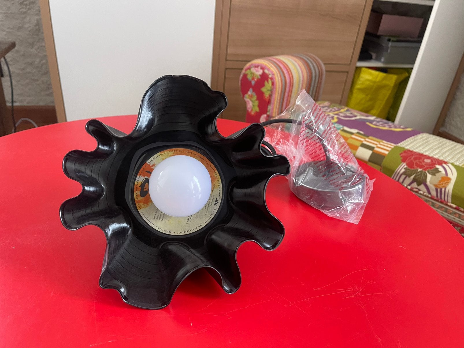 LP vinyl lamp, Ophalen of Verzenden, Zo goed als nieuw