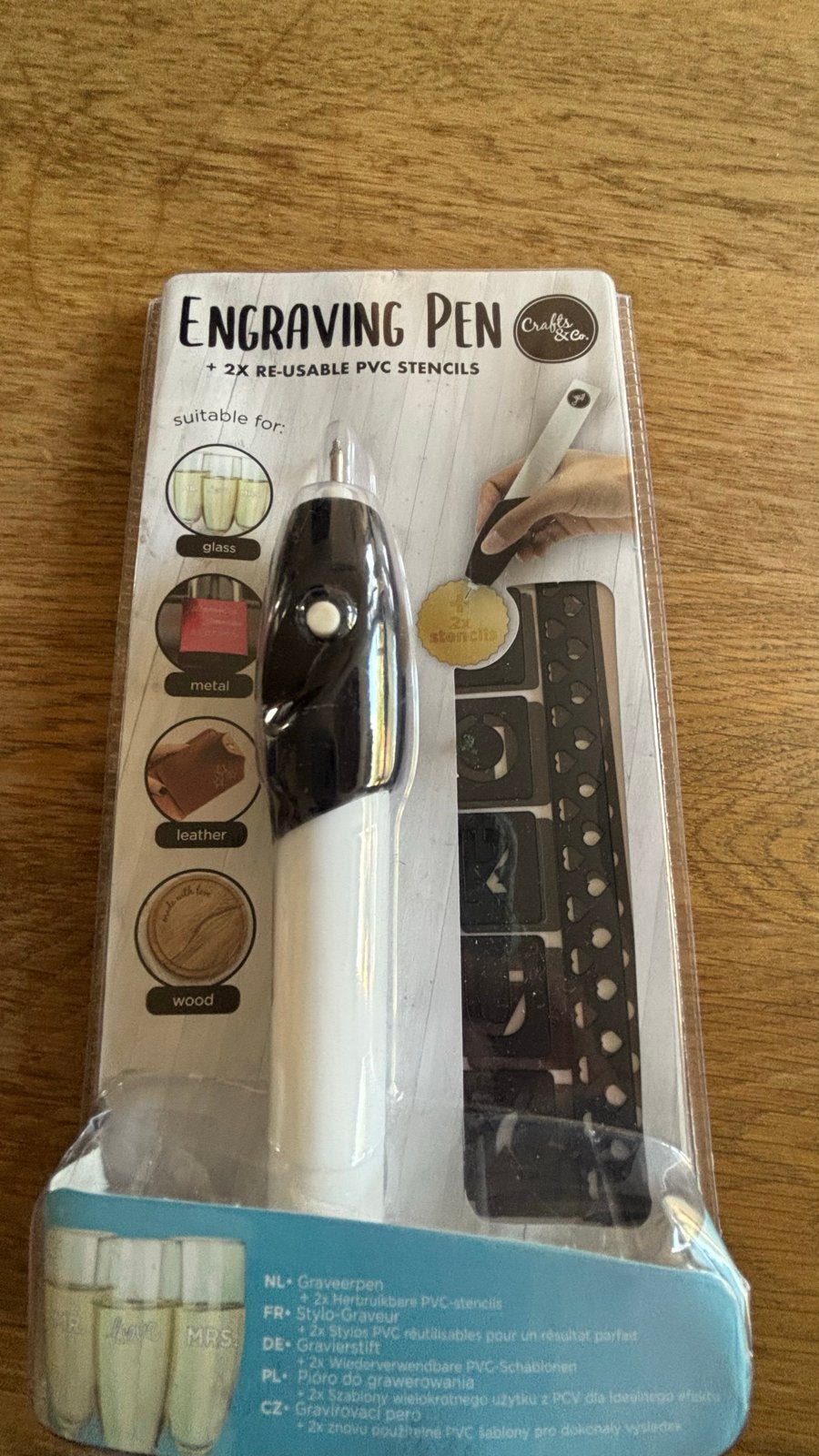 Graveerpen met sjablonen voor glas, metaal, leer, hout, Hobby en Vrije tijd, Overige thema's, Gereedschap of Toebehoren, Nieuw