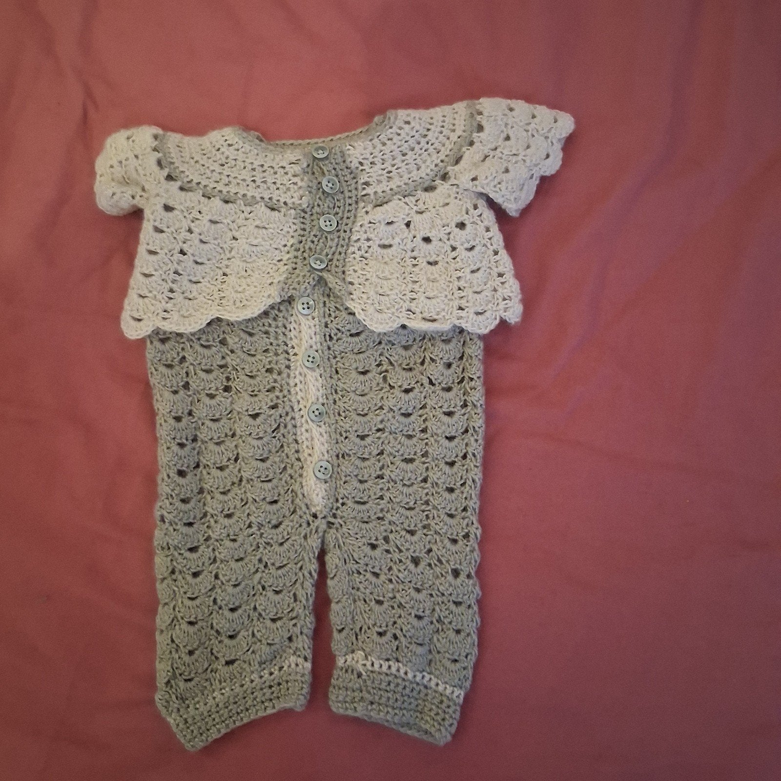 Met liefde gehaakt setje: romper met jasje voor baby/pop, Ophalen of Verzenden, Nieuw, Handgemaakt, Jongetje of Meisje