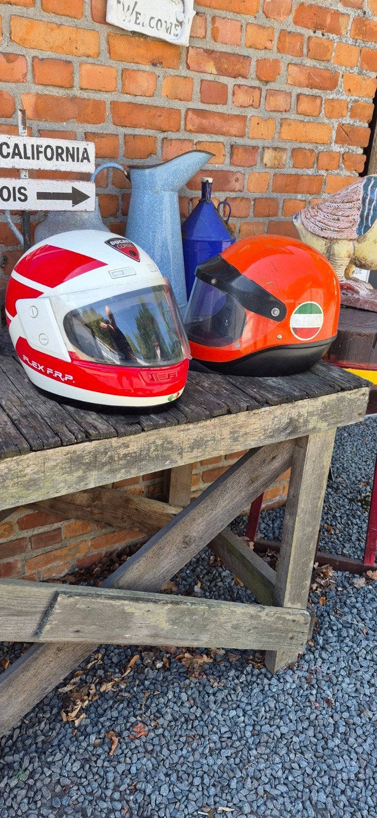 2 Classic Motorhelmen: Ducati & Laverda - Maat M & L, Overige merken, Heren, Ophalen of Verzenden, Integraalhelm