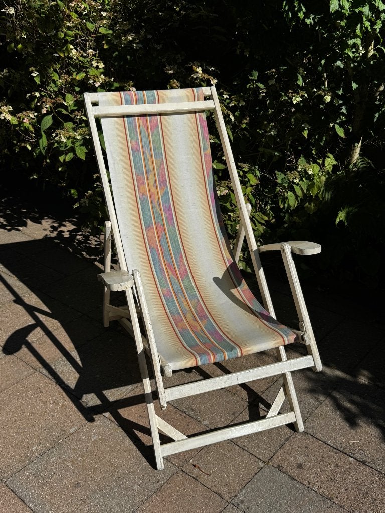 Vintage strandstoel, Gebruikt, Stoel, Hout, Ophalen