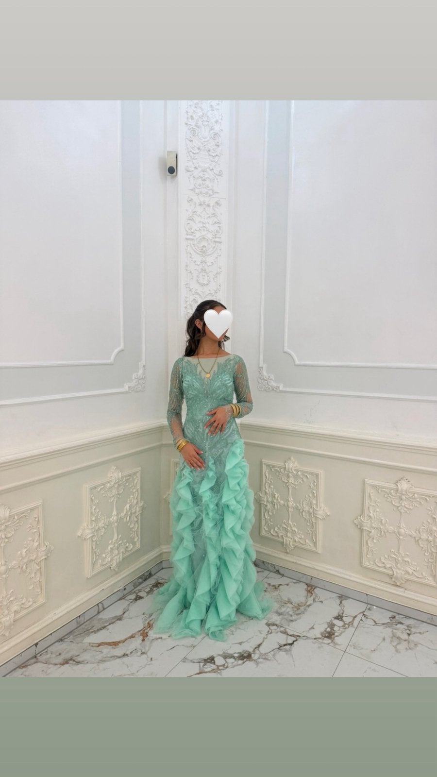 Mintgroene gala jurk, Kleding | Dames, Ophalen, Galajurk, Zo goed als nieuw, Maat 34 (XS) of kleiner