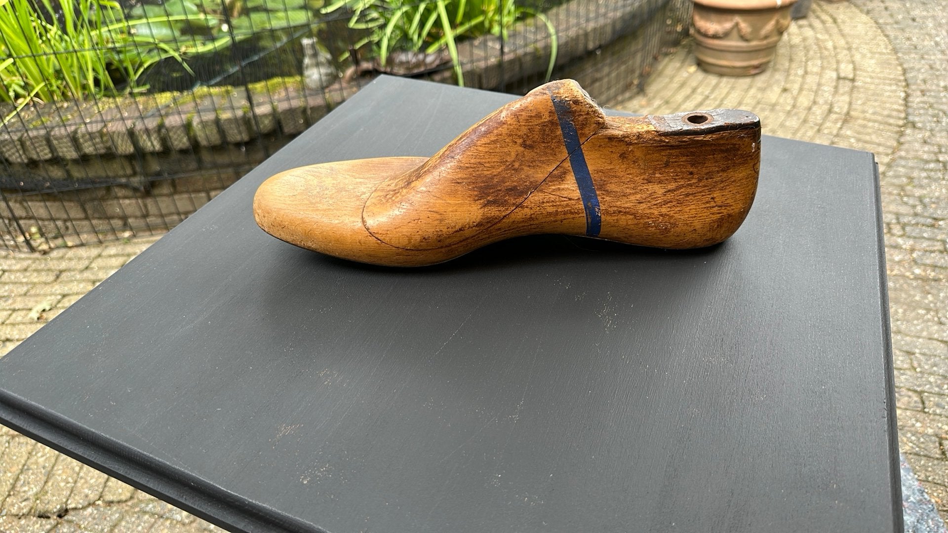 Grote maat 13 oude schoenleest hout, 32 cm, Antiek en Kunst, Ophalen of Verzenden