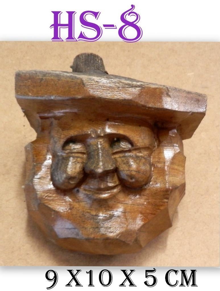 HS-8 -- Duits / Oostenrijks Houtsnijwerk Bosgeest, Antiek en Kunst, Kunst | Beelden en Houtsnijwerken, Ophalen of Verzenden, Hout