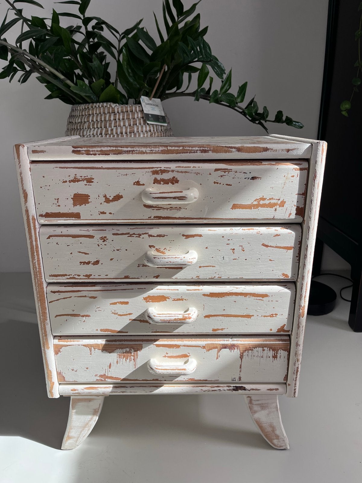 Houten kastje met 4 laatjes - Shabby Chic look, Ophalen