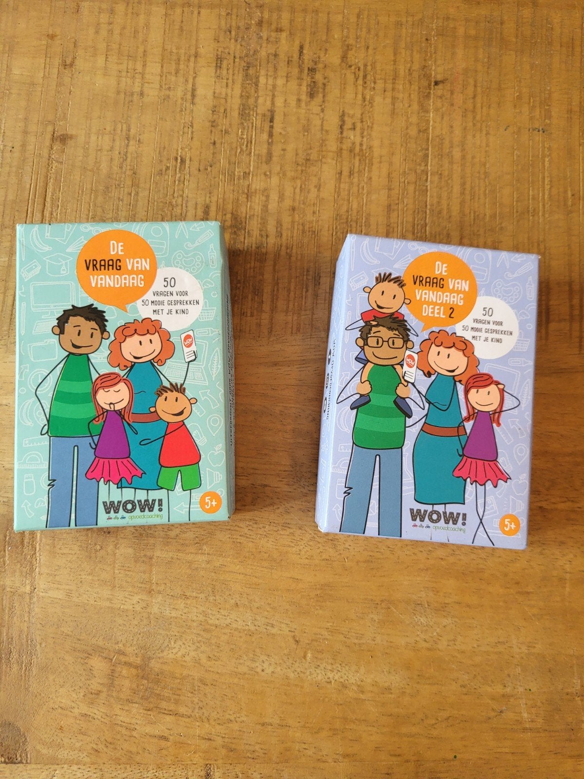 De Vraag van Vandaag - Deel 1 & 2 - Gesprekskaarten, Een of twee spelers, Ophalen of Verzenden, Zo goed als nieuw, WOW!