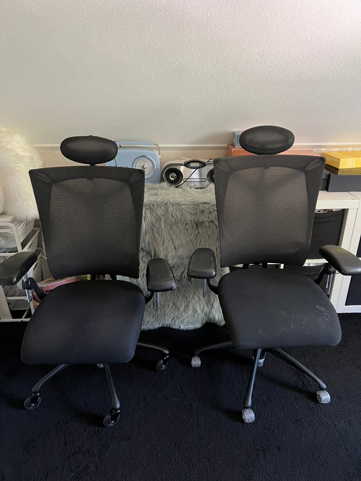 2 originele Vitra Meda bureaustoelen – ergonomisch design, Ophalen, Zwart, Zo goed als nieuw, Ergonomisch