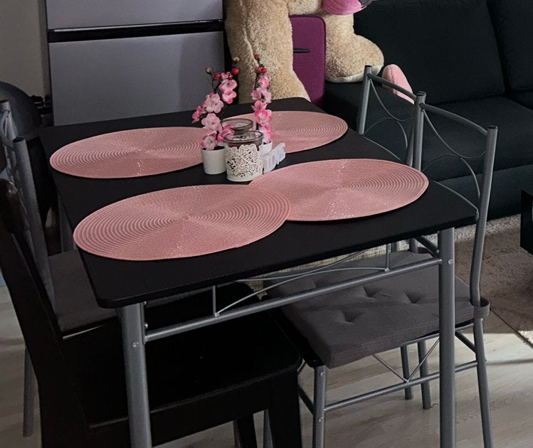 Eettafel met 3 stoelen, Ophalen, Gebruikt, 100 tot 150 cm, 50 tot 100 cm