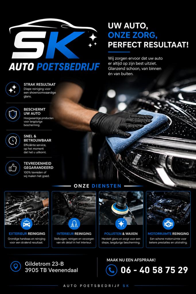 Auto Poetsbedrijf SK | Veenendaal Car cleaning Auto poetsen, Ophalen
