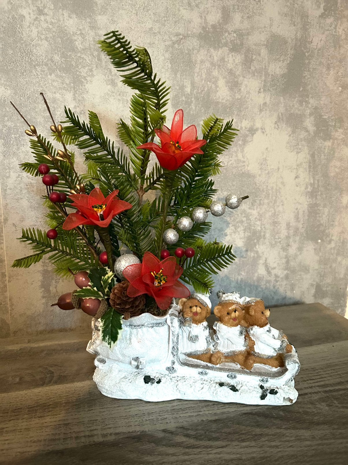 Kerstdecoratie Beertjes Slee, Diversen, Kerst, Ophalen of Verzenden