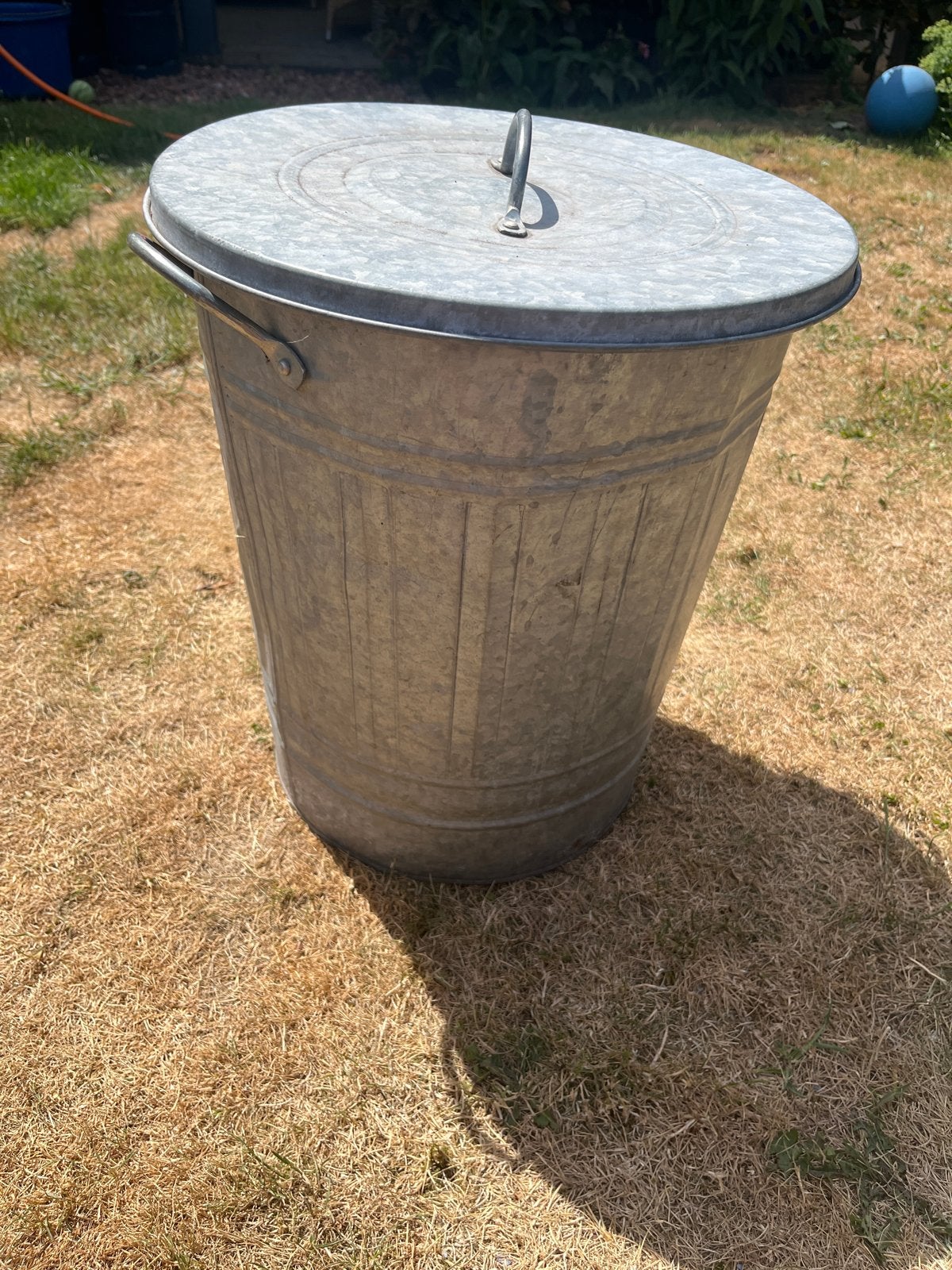 Zinken vuilnisbak 45 cm hoog, 40 cm breed, Ophalen, Gebruikt, 20 tot 30 liter, Metaal