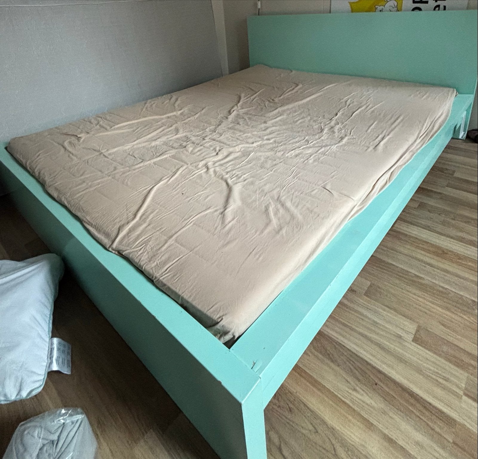 Tweepersoonsbed met matras - 212x176,5 cm, Ophalen, Gebruikt, Overige kleuren, 210 cm