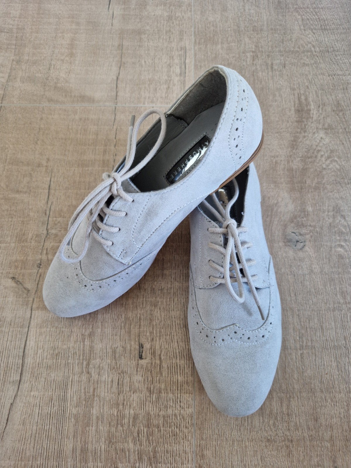 Nieuwe grijze veterschoenen - maat 38, Atmosphere, Schoenen met lage hakken, Nieuw, Ophalen of Verzenden
