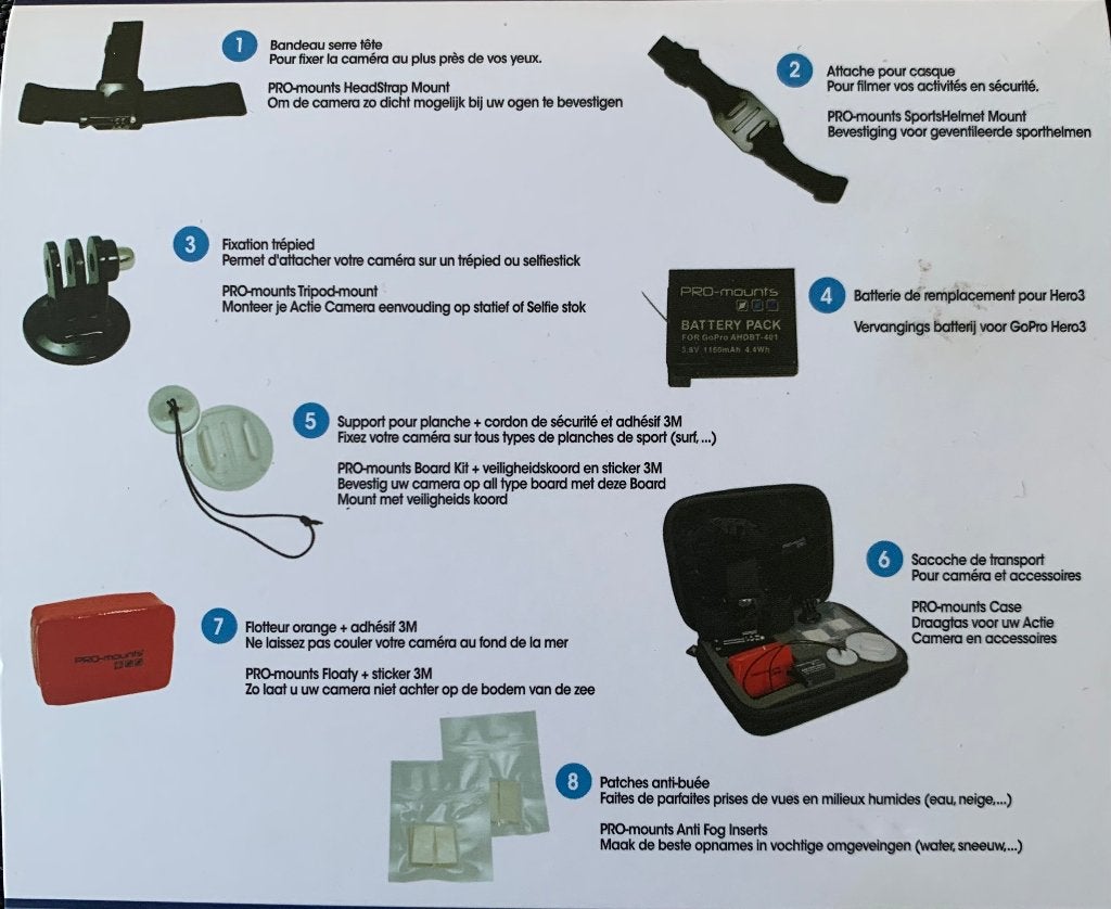 Foto 7 van Pro-Mounts Accessoires Set (Hero3) Nieuw