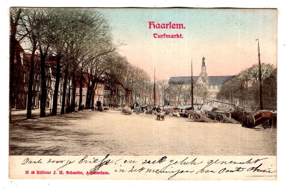 Haarlem Loskade  Turfmarkt MOOI  1900, Ophalen of Verzenden, Voor 1920, Gelopen, Noord-Holland