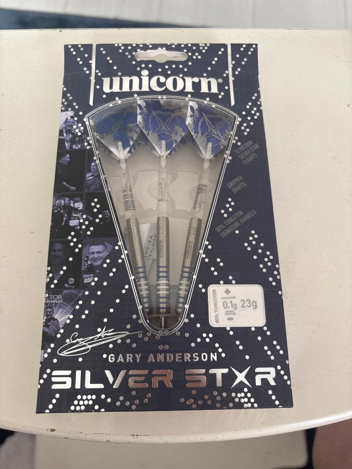 Unicorn Gary Anderson Silver Star Darts - Nieuw in doos, Ophalen of Verzenden, Nieuw, Pijlen