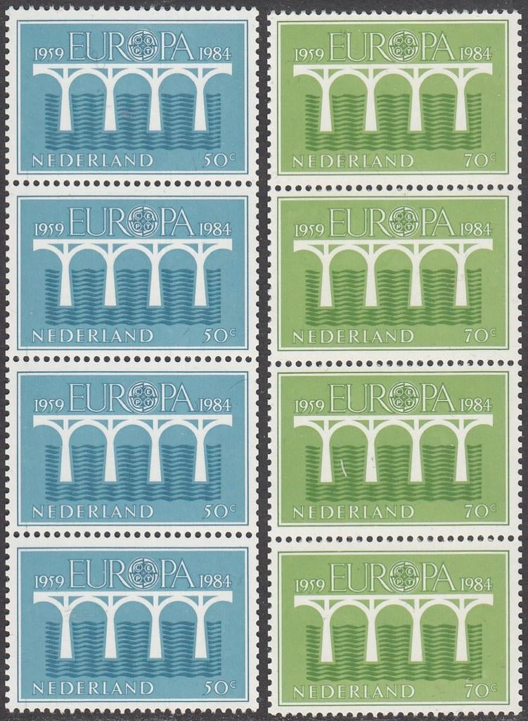 Nederland NVPH 1307B/08B rolzegels in strippen van 4, Ophalen of Verzenden, Na 1940, Postfris
