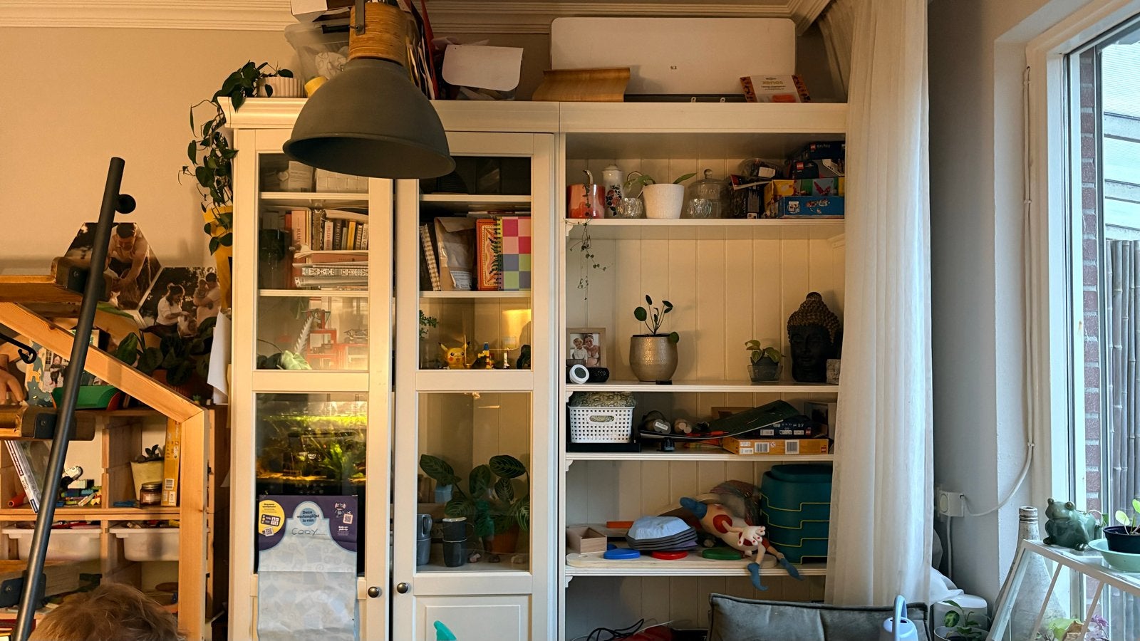 Ikea LIATORP vitrine kast / boekenkast / servies kast, Ophalen, 200 cm of meer, 150 tot 200 cm, Zo goed als nieuw