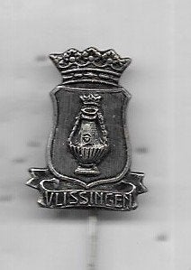 VLISSINGEN WAPEN LOGO METALEN SPELD, Ophalen of Verzenden, Gebruikt, Stad of Land, Speldje of Pin
