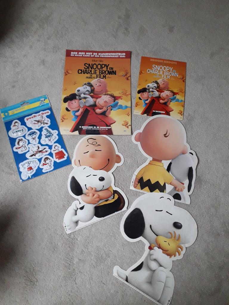 Snoopy en Charlie Brown Peanuts film poster stickers display, Alle leeftijden, Ophalen of Verzenden, Zo goed als nieuw