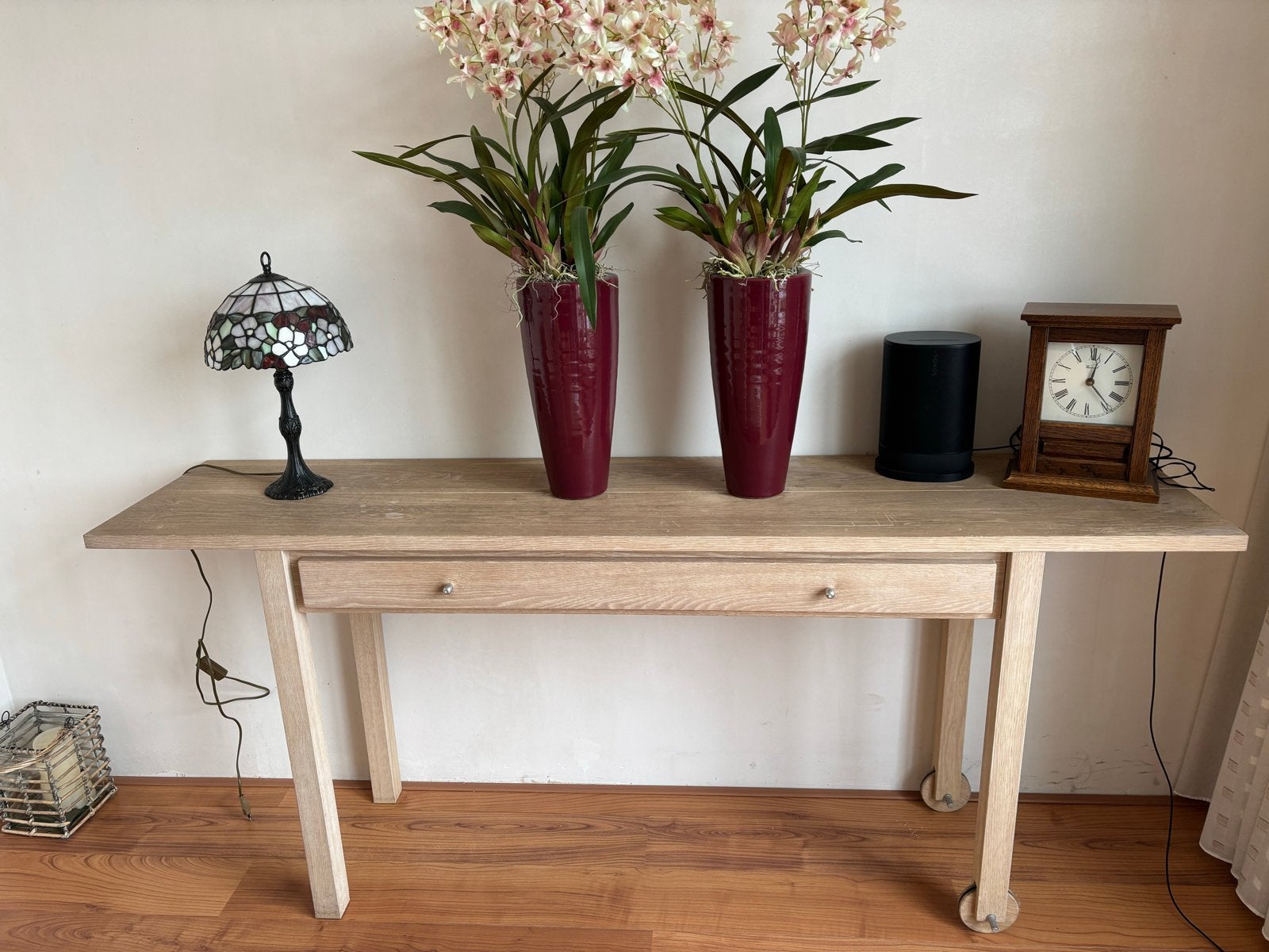 Sidetable 180x40x77 cm - Bovenblad heeft aandacht nodig, Huis en Inrichting, Ophalen, Gebruikt, 25 tot 50 cm, 150 tot 200 cm