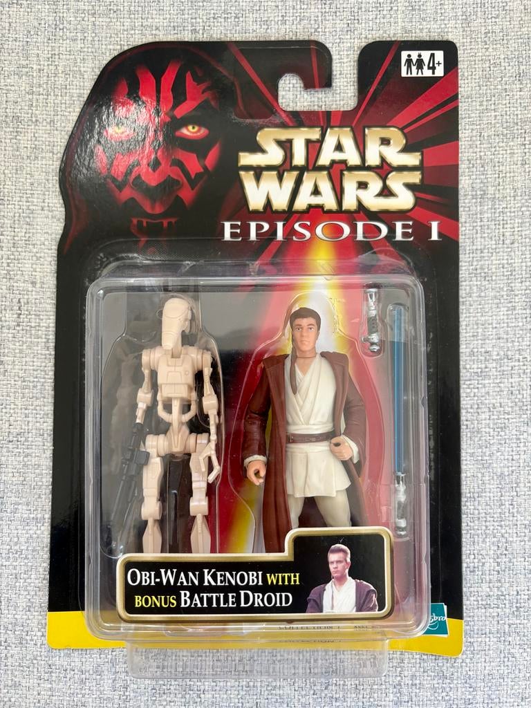 Vintage Star Wars Episode 1 Obi-Wan Kenobi met Battle Droid, Ophalen of Verzenden, Nieuw