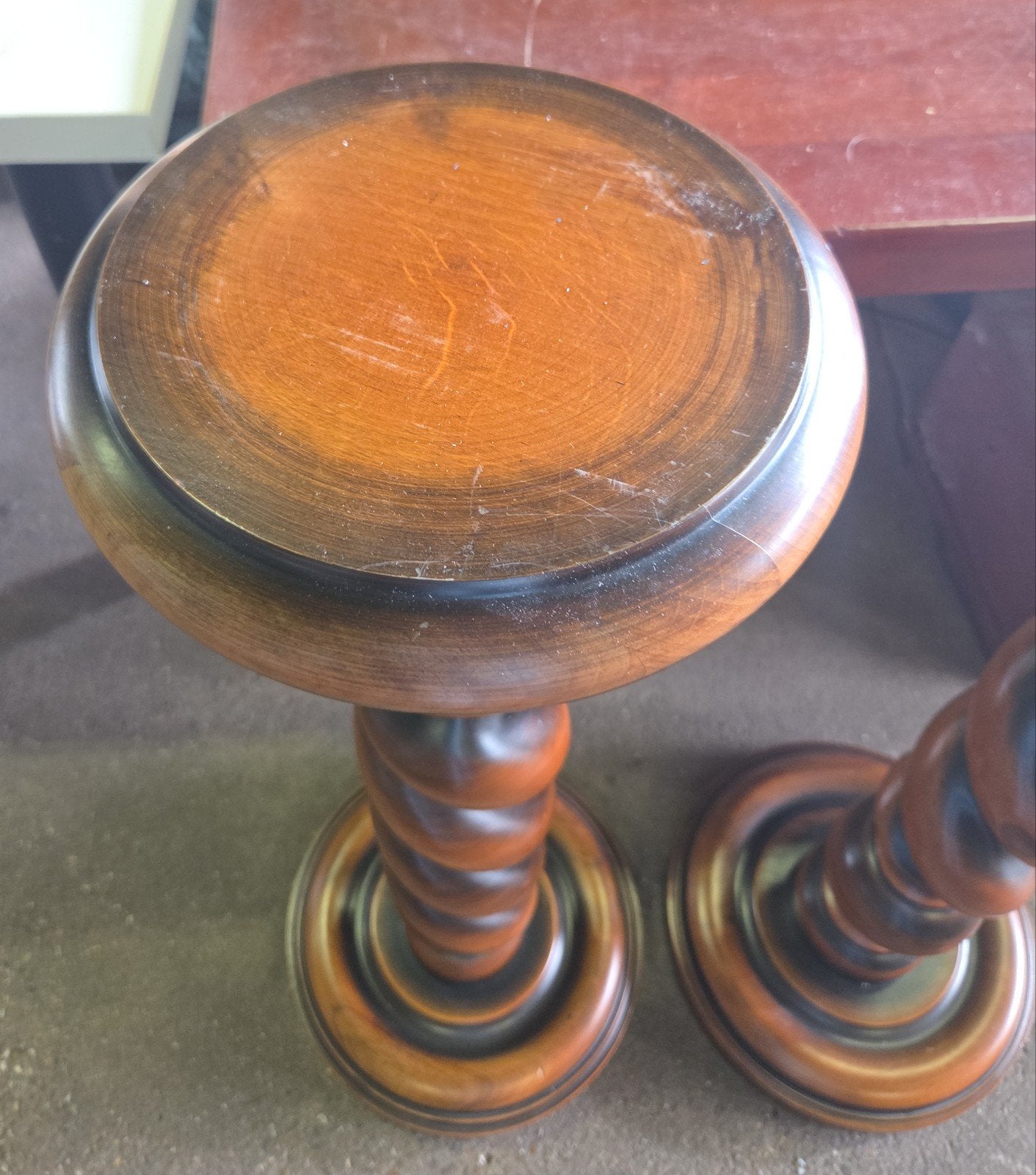 set houten piedestals zuilen plantenstandaard, Huis en Inrichting, Woonaccessoires | Zuilen en Pilaren, Ophalen, Gebruikt, X, X