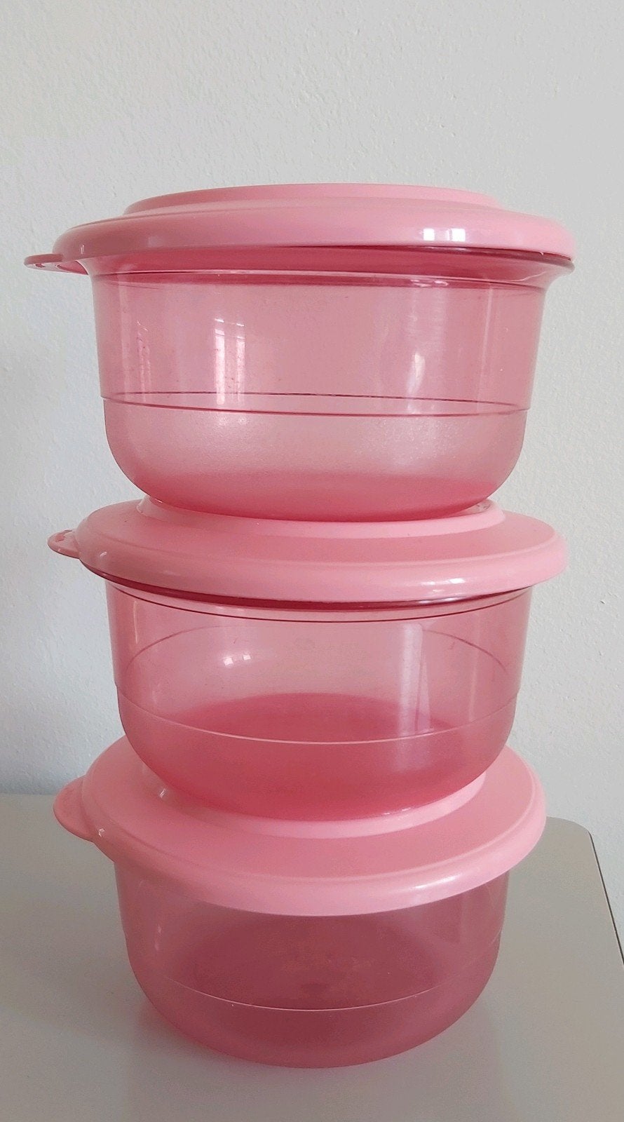 Tupperware 3x ronde bakjes incl deksels, Ophalen of Verzenden, Gebruikt