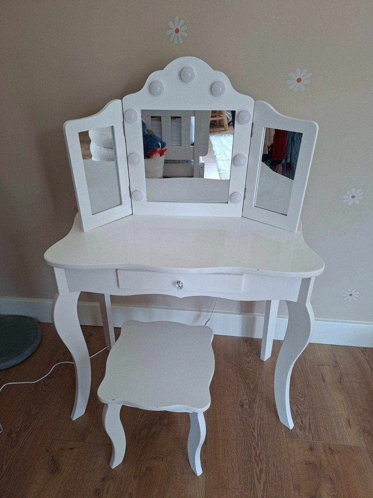 Witte make up tafel voor kinderen, Ophalen, Gebruikt, 100 tot 150 cm, 50 tot 100 cm