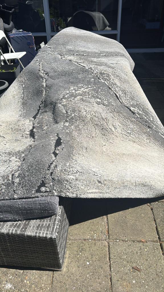 Groot Merinos Ibiza vloerkleed - Naturel / grijs - 200x290cm, Ophalen, Zo goed als nieuw, 200 cm of meer, Grijs