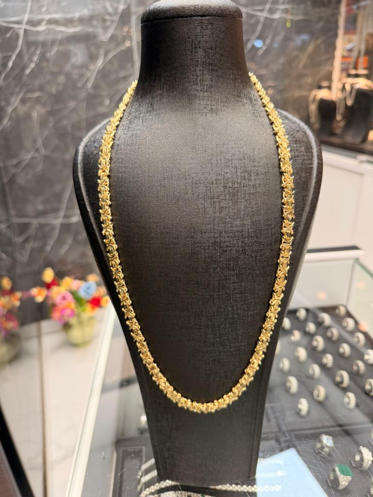 14k platte koningsketting, Sieraden, Tassen en Uiterlijk, Kettingen, Ophalen of Verzenden, Nieuw, Goud